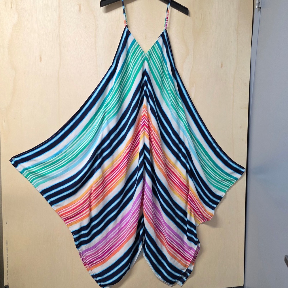 Tommy Bahama Striped Handkerchief Hem Cover Up Dress Multicolor L/XL TSW90923C - Picture 5 of 14